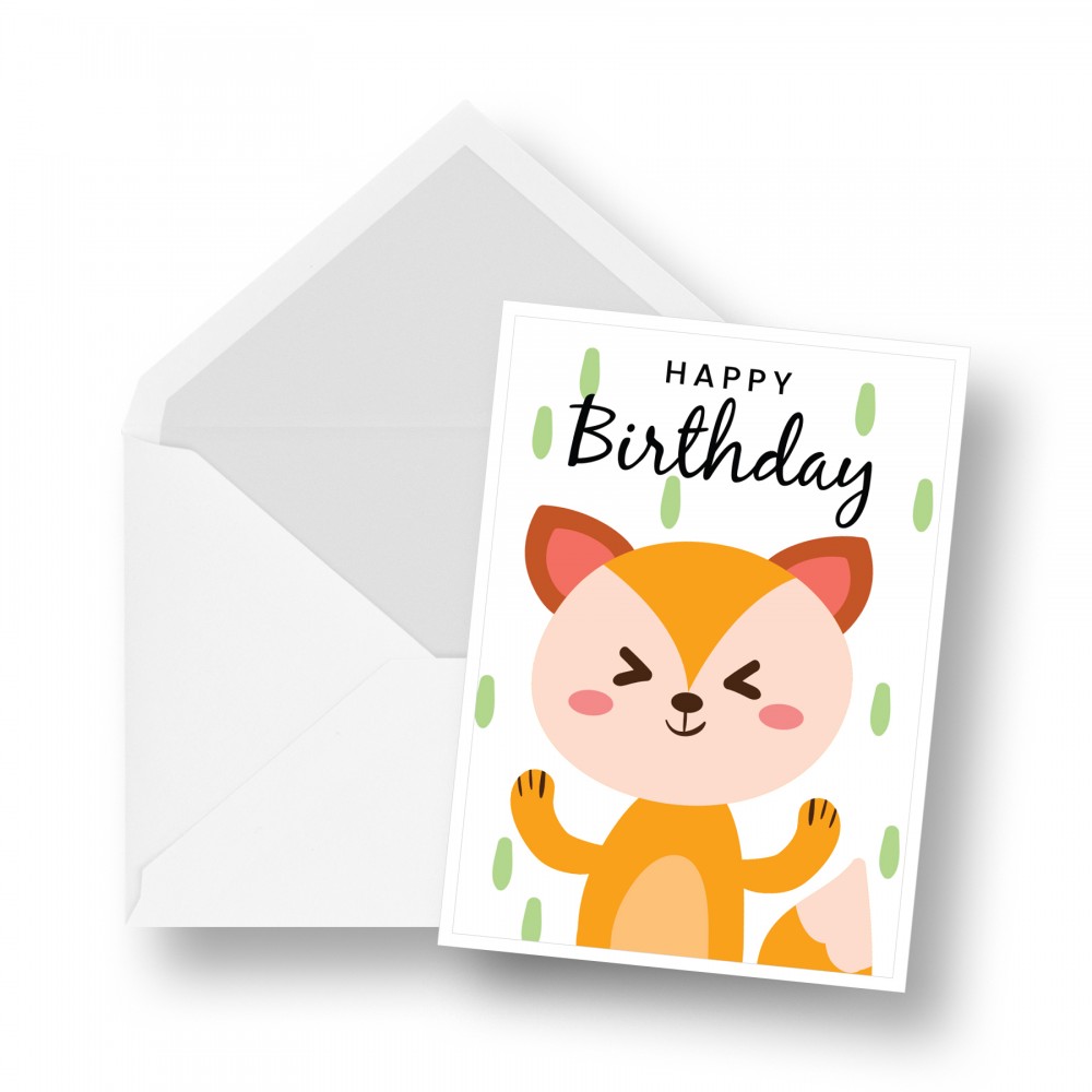 Birthday Card - Fox